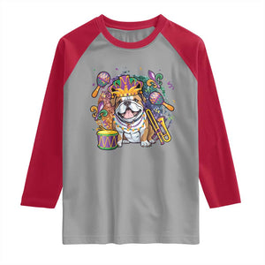 Mardi Gras Raglan Shirt Fench Bulldog Cute Fat Tuesday Frenchie Pet Dog TS09 Sport Gray Red Print Your Wear