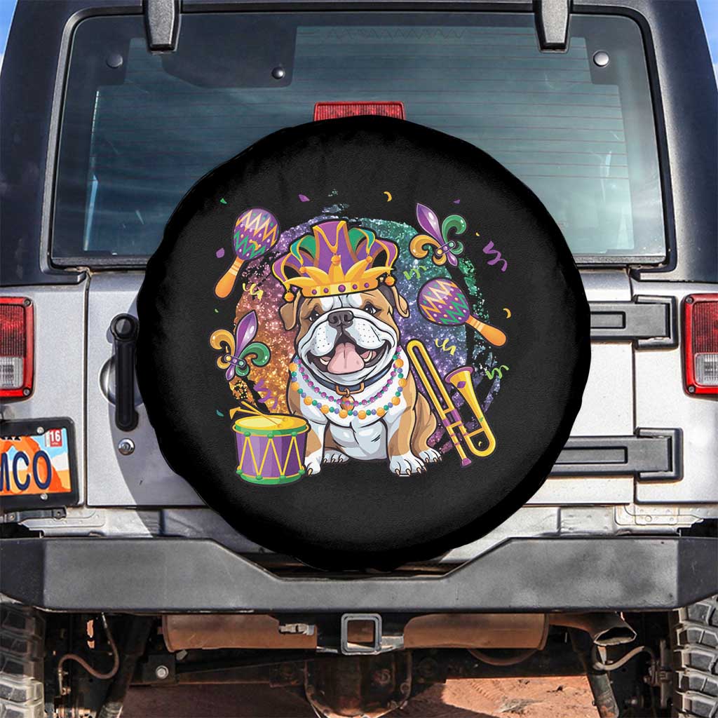 Mardi Gras Spare Tire Cover Fench Bulldog Cute Fat Tuesday Frenchie Pet Dog TS09 No hole Black Print Your Wear