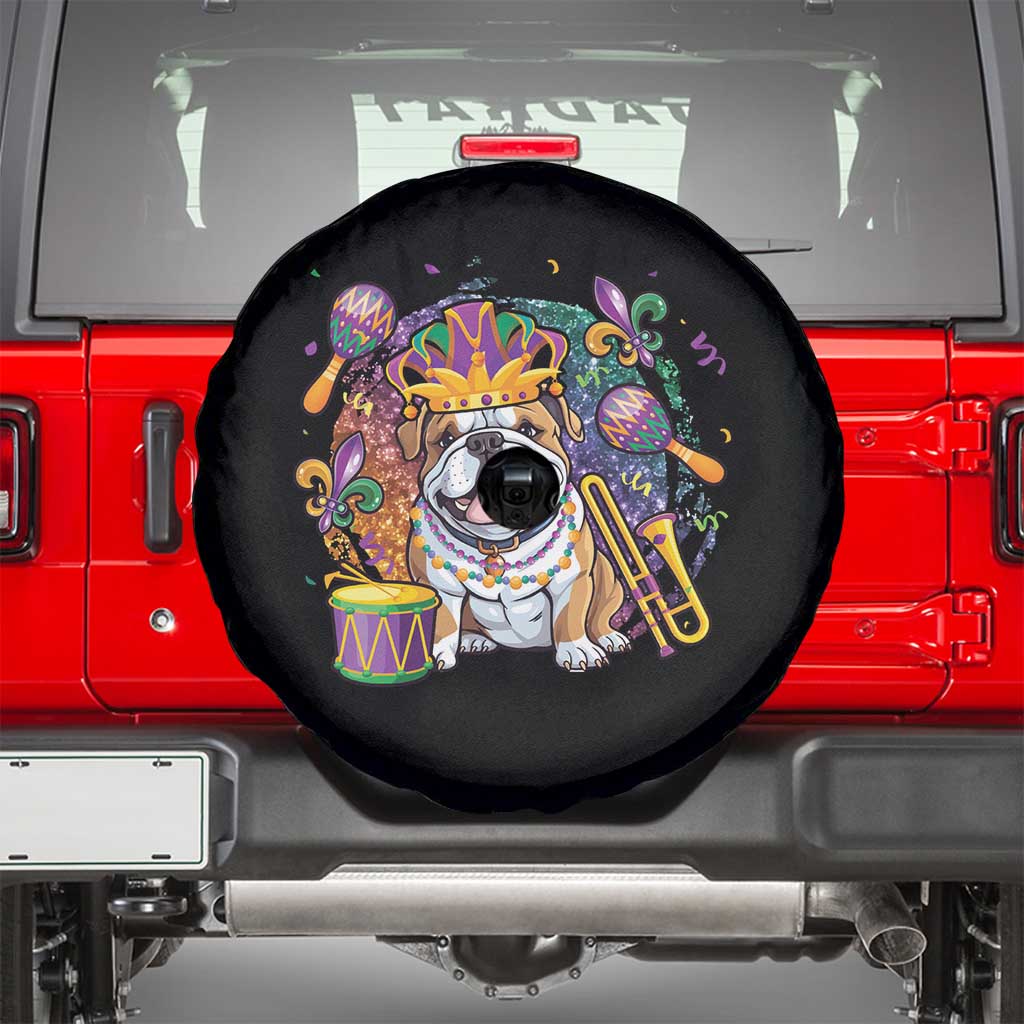 Mardi Gras Spare Tire Cover Fench Bulldog Cute Fat Tuesday Frenchie Pet Dog TS09 Black Print Your Wear