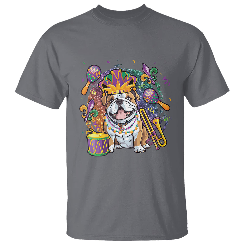 Mardi Gras T Shirt Fench Bulldog Cute Fat Tuesday Frenchie Pet Dog TS09 Charcoal Printyourwear