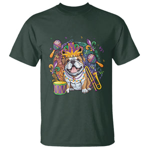 Mardi Gras T Shirt Fench Bulldog Cute Fat Tuesday Frenchie Pet Dog TS09 Dark Forest Green Printyourwear