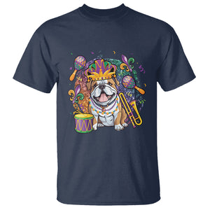 Mardi Gras T Shirt Fench Bulldog Cute Fat Tuesday Frenchie Pet Dog TS09 Navy Printyourwear