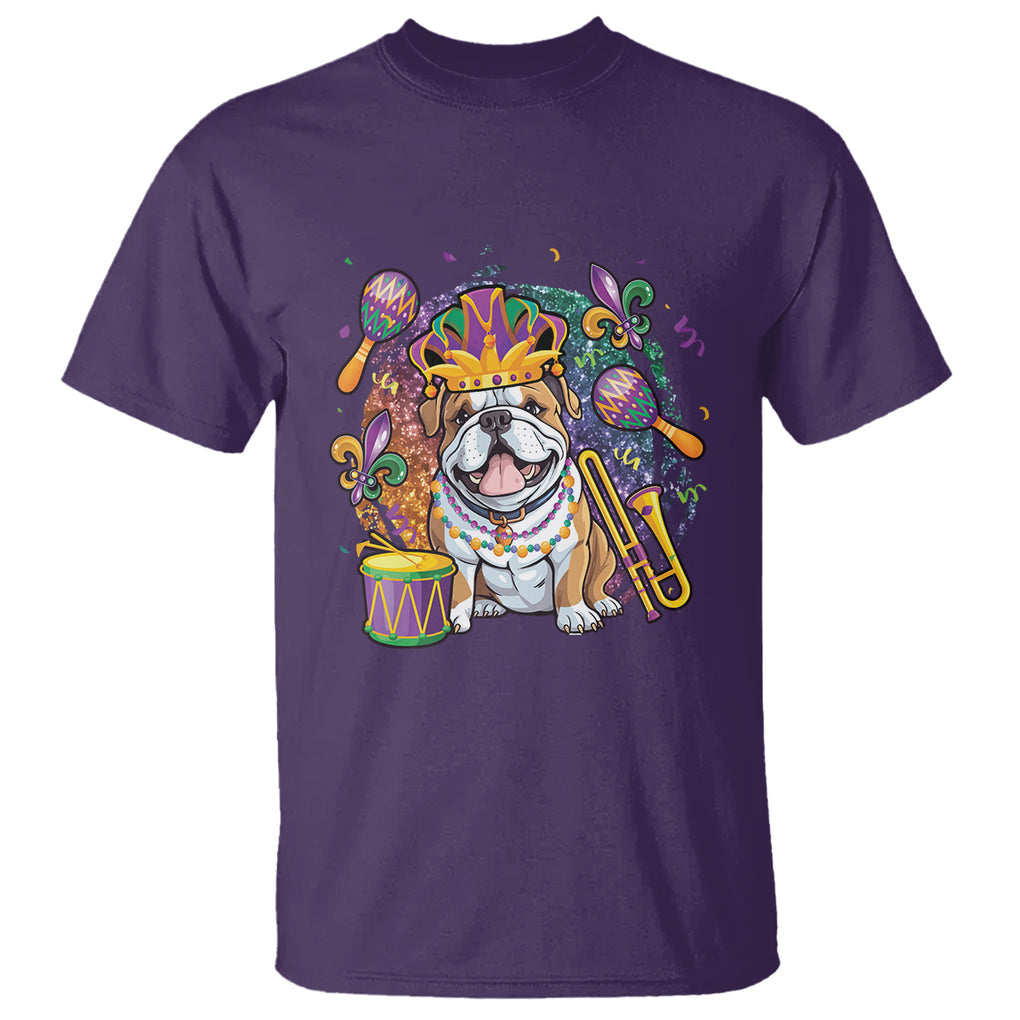 Mardi Gras T Shirt Fench Bulldog Cute Fat Tuesday Frenchie Pet Dog TS09 Purple Printyourwear