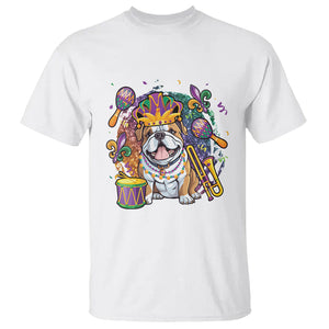 Mardi Gras T Shirt Fench Bulldog Cute Fat Tuesday Frenchie Pet Dog TS09 White Printyourwear