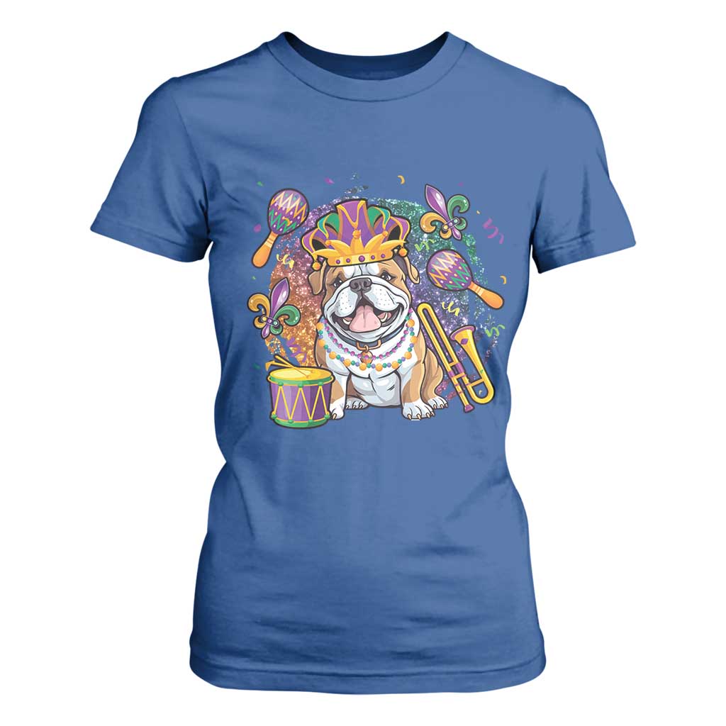 Mardi Gras T Shirt For Women Fench Bulldog Cute Fat Tuesday Frenchie Pet Dog TS09 Royal Blue Print Your Wear