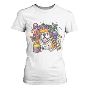 Mardi Gras T Shirt For Women Fench Bulldog Cute Fat Tuesday Frenchie Pet Dog TS09 White Print Your Wear