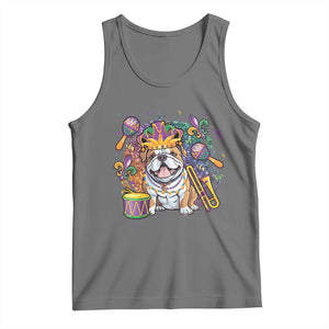 Mardi Gras Tank Top Fench Bulldog Cute Fat Tuesday Frenchie Pet Dog TS09 Black Heather Print Your Wear
