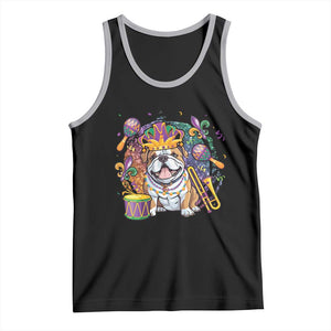 Mardi Gras Tank Top Fench Bulldog Cute Fat Tuesday Frenchie Pet Dog TS09 Black Athletic Heather Print Your Wear