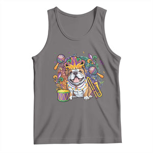 Mardi Gras Tank Top Fench Bulldog Cute Fat Tuesday Frenchie Pet Dog TS09 Deep Heather Print Your Wear