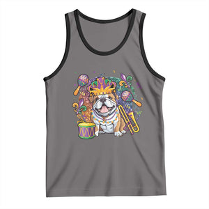 Mardi Gras Tank Top Fench Bulldog Cute Fat Tuesday Frenchie Pet Dog TS09 Deep Heather Black Print Your Wear