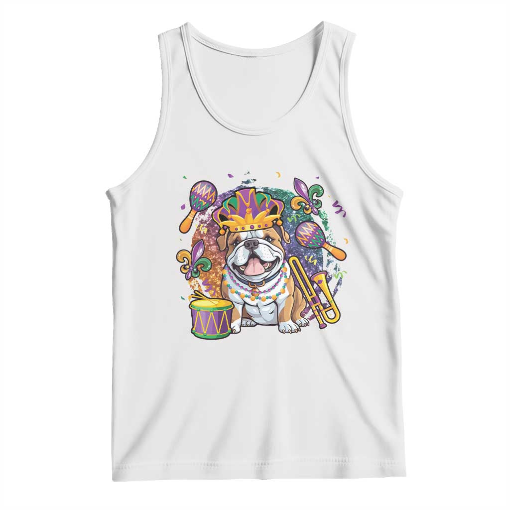 Mardi Gras Tank Top Fench Bulldog Cute Fat Tuesday Frenchie Pet Dog TS09 White Print Your Wear
