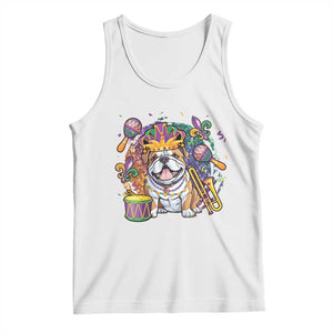 Mardi Gras Tank Top Fench Bulldog Cute Fat Tuesday Frenchie Pet Dog TS09 White Print Your Wear