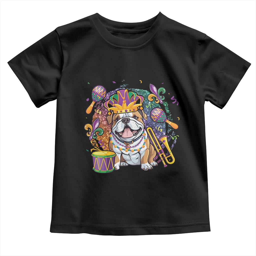 Mardi Gras Toddler T Shirt Fench Bulldog Cute Fat Tuesday Frenchie Pet Dog TS09 Black Print Your Wear