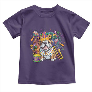 Mardi Gras Toddler T Shirt Fench Bulldog Cute Fat Tuesday Frenchie Pet Dog TS09 Purple Print Your Wear