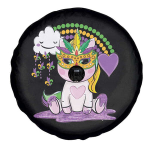 Mardi Gras Cute Unicorn Beads Rainbow Fleur De Lis Spare Tire Cover TS09 Print Your Wear