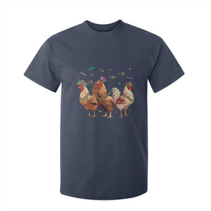 Mardi Gras Funny Farmer Jester Chicken Beads T Shirt For Kid TS09 Navy Print Your Wear