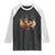 Mardi Gras Funny Farmer Jester Chicken Beads Raglan Shirt TS09 Black White Print Your Wear