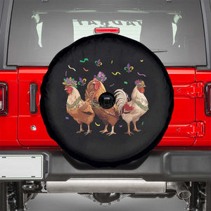 Mardi Gras Funny Farmer Jester Chicken Beads Spare Tire Cover TS09 Black Print Your Wear