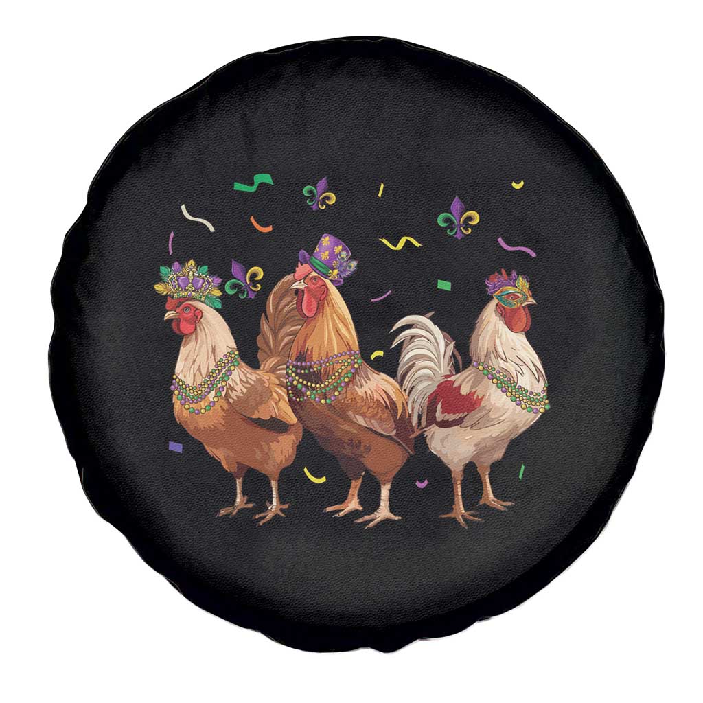 Mardi Gras Funny Farmer Jester Chicken Beads Spare Tire Cover TS09 Print Your Wear