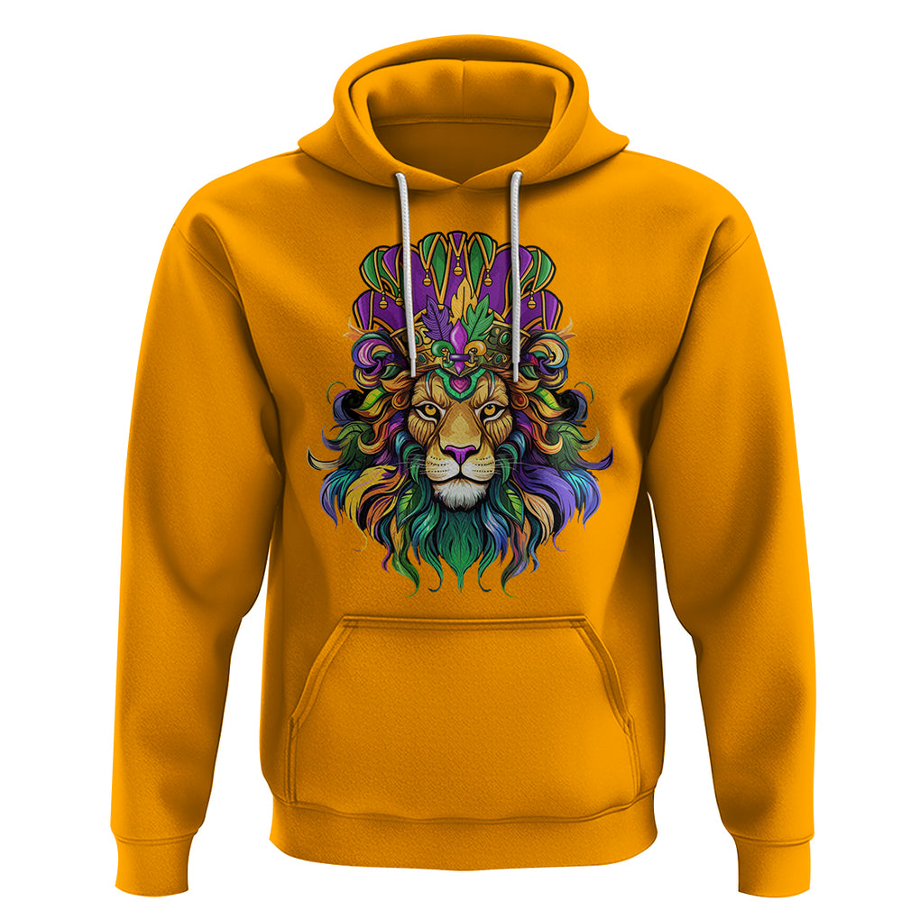 Mardi Gras Hoodie Pride Lion With Jester Hat Fat Tuesday Festival TS09 Gold Printyourwear