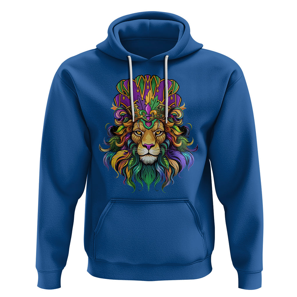 Mardi Gras Hoodie Pride Lion With Jester Hat Fat Tuesday Festival TS09 Royal Blue Printyourwear