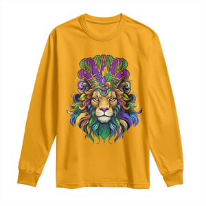 Mardi Gras Long Sleeve Shirt Pride Lion With Jester Hat Fat Tuesday Festival TS09 Gold Print Your Wear