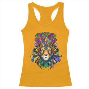 Mardi Gras Racerback Tank Top Pride Lion With Jester Hat Fat Tuesday Festival TS09 Gold Print Your Wear