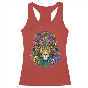 Mardi Gras Racerback Tank Top Pride Lion With Jester Hat Fat Tuesday Festival TS09 Red Print Your Wear