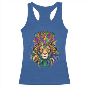 Mardi Gras Racerback Tank Top Pride Lion With Jester Hat Fat Tuesday Festival TS09 Royal Blue Print Your Wear