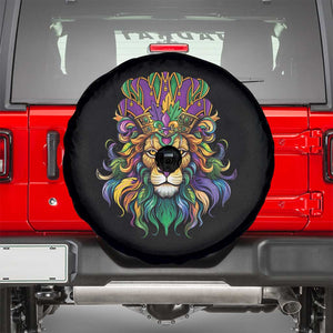 Mardi Gras Spare Tire Cover Pride Lion With Jester Hat Fat Tuesday Festival TS09 Black Print Your Wear