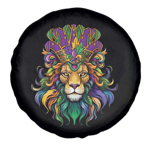 Mardi Gras Spare Tire Cover Pride Lion With Jester Hat Fat Tuesday Festival TS09 Print Your Wear