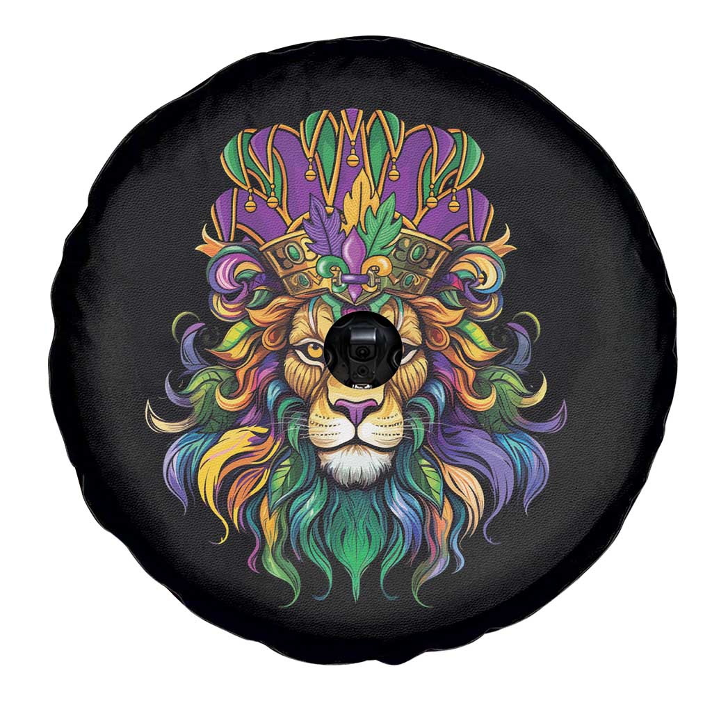 Mardi Gras Spare Tire Cover Pride Lion With Jester Hat Fat Tuesday Festival TS09 Print Your Wear
