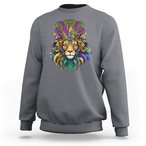 Mardi Gras Sweatshirt Pride Lion With Jester Hat Fat Tuesday Festival TS09 Charcoal Printyourwear