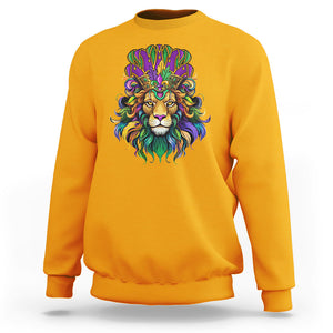 Mardi Gras Sweatshirt Pride Lion With Jester Hat Fat Tuesday Festival TS09 Gold Printyourwear