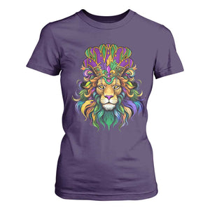 Mardi Gras T Shirt For Women Pride Lion With Jester Hat Fat Tuesday Festival TS09 Purple Print Your Wear