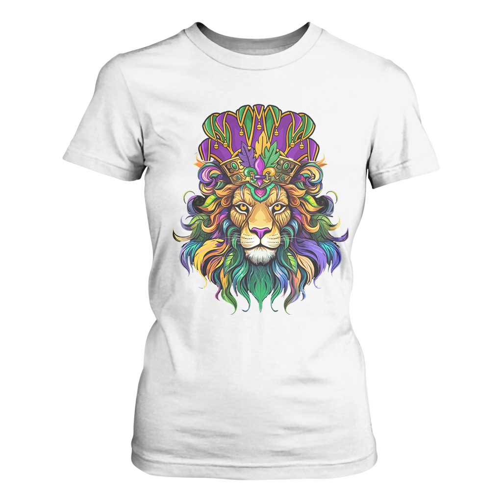Mardi Gras T Shirt For Women Pride Lion With Jester Hat Fat Tuesday Festival TS09 White Print Your Wear