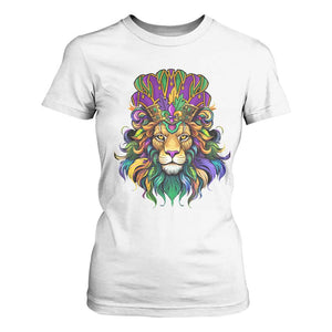 Mardi Gras T Shirt For Women Pride Lion With Jester Hat Fat Tuesday Festival TS09 White Print Your Wear