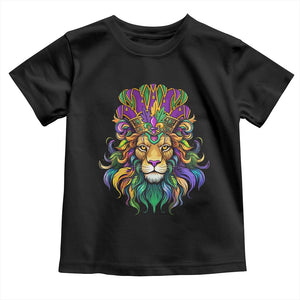 Mardi Gras Toddler T Shirt Pride Lion With Jester Hat Fat Tuesday Festival TS09 Black Print Your Wear