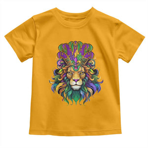 Mardi Gras Toddler T Shirt Pride Lion With Jester Hat Fat Tuesday Festival TS09 Gold Print Your Wear