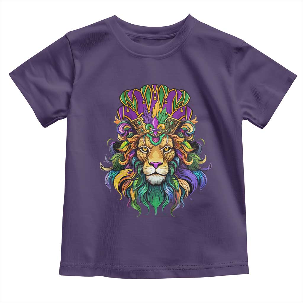 Mardi Gras Toddler T Shirt Pride Lion With Jester Hat Fat Tuesday Festival TS09 Purple Print Your Wear