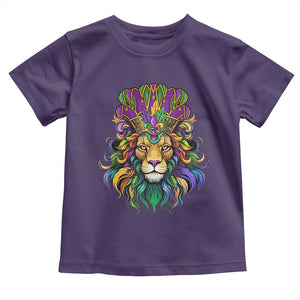 Mardi Gras Toddler T Shirt Pride Lion With Jester Hat Fat Tuesday Festival TS09 Purple Print Your Wear