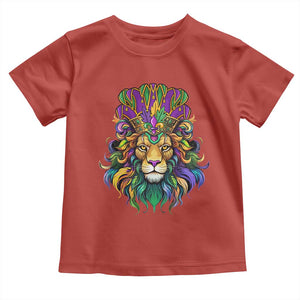 Mardi Gras Toddler T Shirt Pride Lion With Jester Hat Fat Tuesday Festival TS09 Red Print Your Wear
