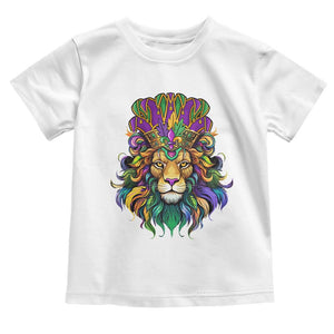 Mardi Gras Toddler T Shirt Pride Lion With Jester Hat Fat Tuesday Festival TS09 White Print Your Wear
