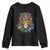 Mardi Gras Youth Sweatshirt Pride Lion With Jester Hat Fat Tuesday Festival TS09 Black Print Your Wear