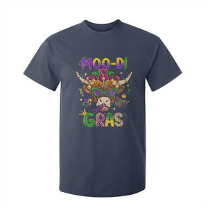 Mardi Gras T Shirt For Kid Moo-di Bead Heifer Cow Fat Tuesday Festival TS09 Navy Print Your Wear