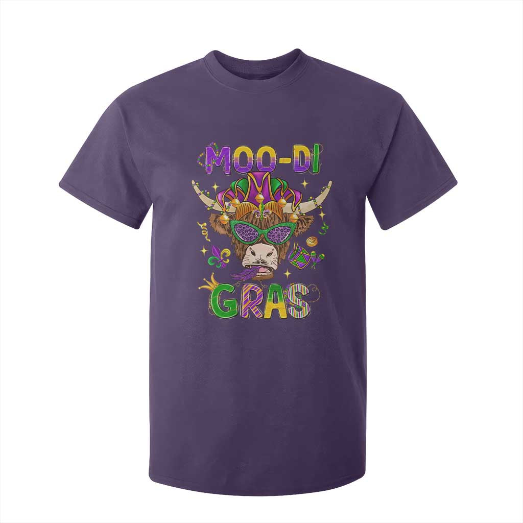Mardi Gras T Shirt For Kid Moo-di Bead Heifer Cow Fat Tuesday Festival TS09 Purple Print Your Wear