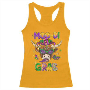Mardi Gras Racerback Tank Top Moo-di Bead Heifer Cow Fat Tuesday Festival TS09 Gold Print Your Wear