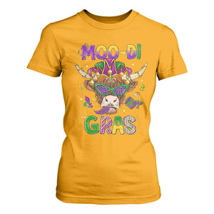 Mardi Gras T Shirt For Women Moo-di Bead Heifer Cow Fat Tuesday Festival TS09 Gold Print Your Wear