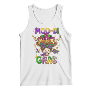 Mardi Gras Tank Top Moo-di Bead Heifer Cow Fat Tuesday Festival TS09 White Print Your Wear