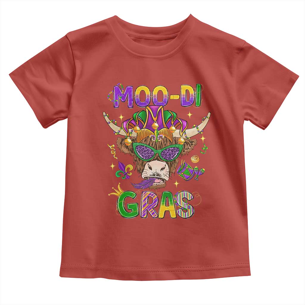 Mardi Gras Toddler T Shirt Moo-di Bead Heifer Cow Fat Tuesday Festival TS09 Red Print Your Wear